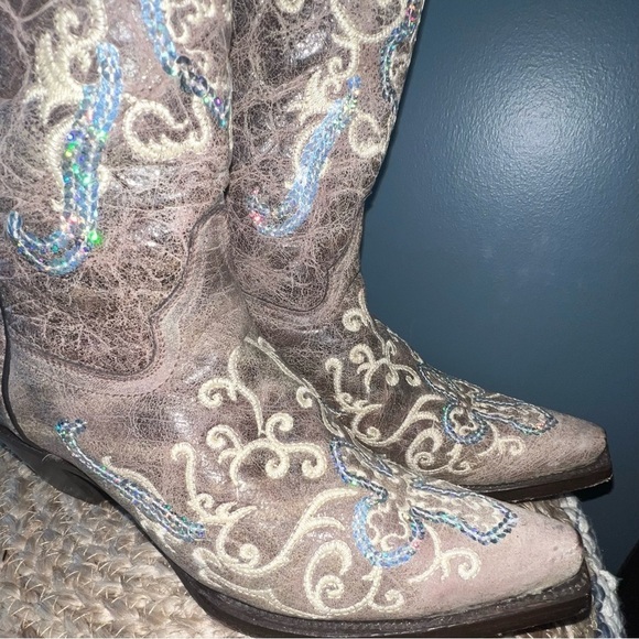 Corral Tobacco Silver Cross Western Boots - Picture 4 of 15